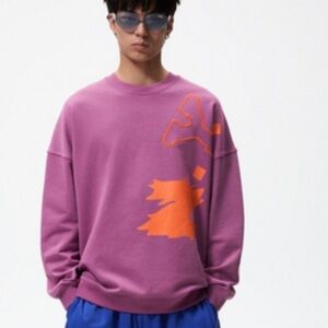 Men’s purple and orange Zara sweater pull over